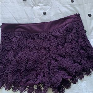 Purple Lace Shorts